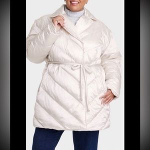 1X Ava & Viv winter puff coat cream color